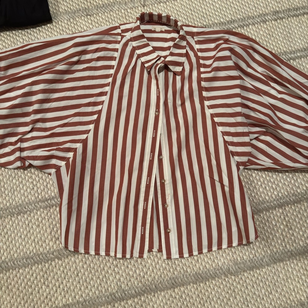 Pilcro Bailey Red and White Striped Shirt - Picture 9 of 9